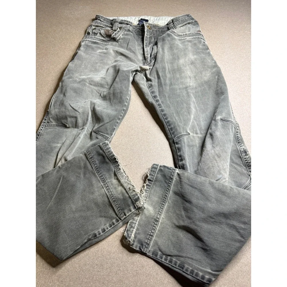 Kuhl Easy Rydr Mens Gray Faded Distressed Utility Work Pants 32x32 Articulated